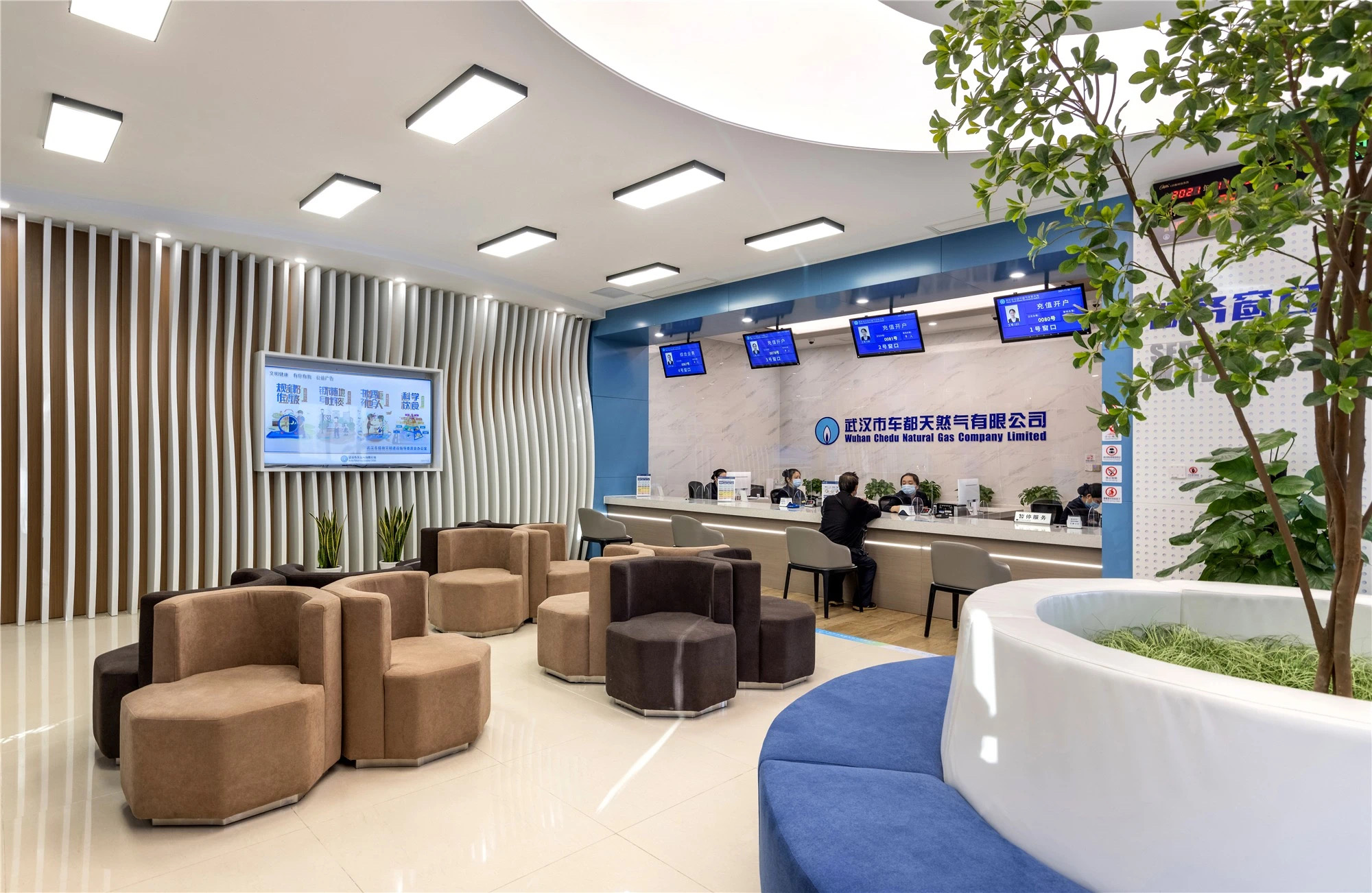 【案例賞析】武漢市車都天然氣營業廳完工實景展示，開放多元，活力共享！(圖1)